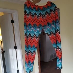 Colorful Zigzag Patterned Women's Pants
